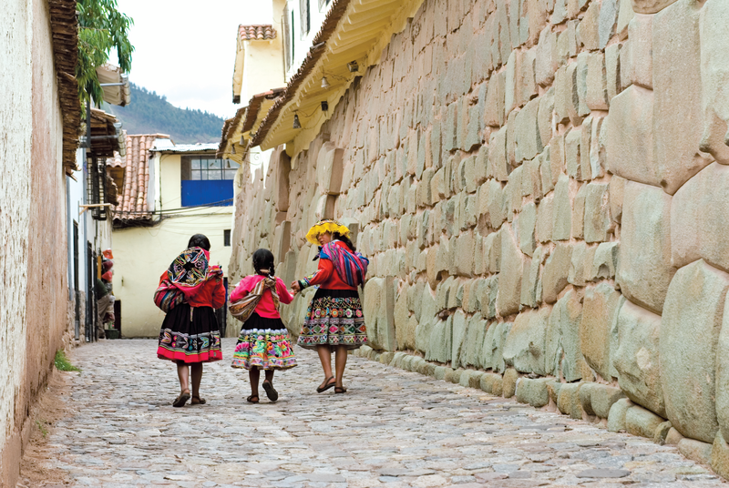 Local girls in Cusco, Sacred Valley of the Inca, Lima, Peru. 