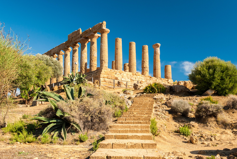 The temple of Juno, in the Valley of the Temples of Agrigento, Sicily Italy