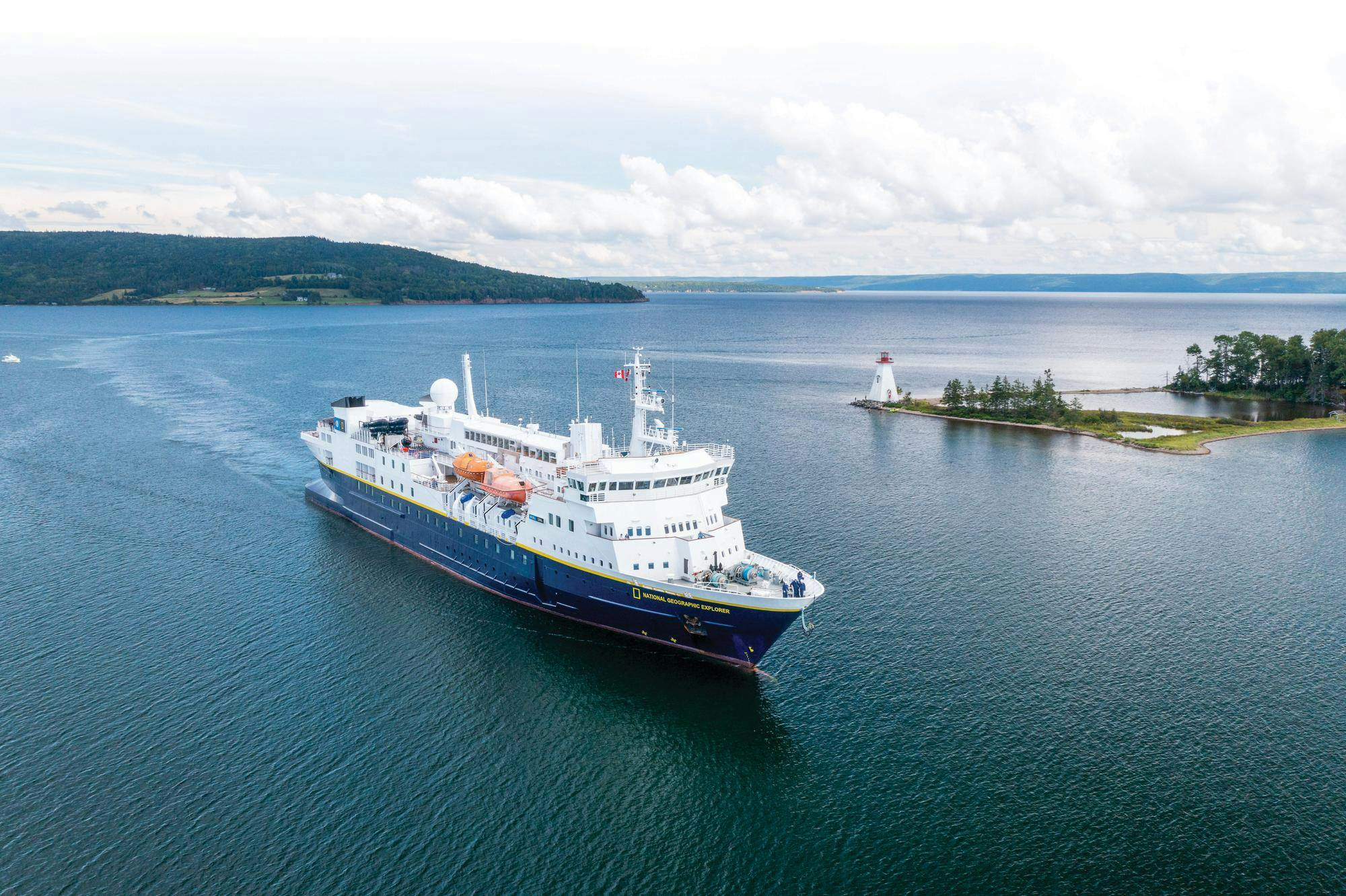 The ship National Geographic Explorer in Baddeck, Nova Scotia, Canada