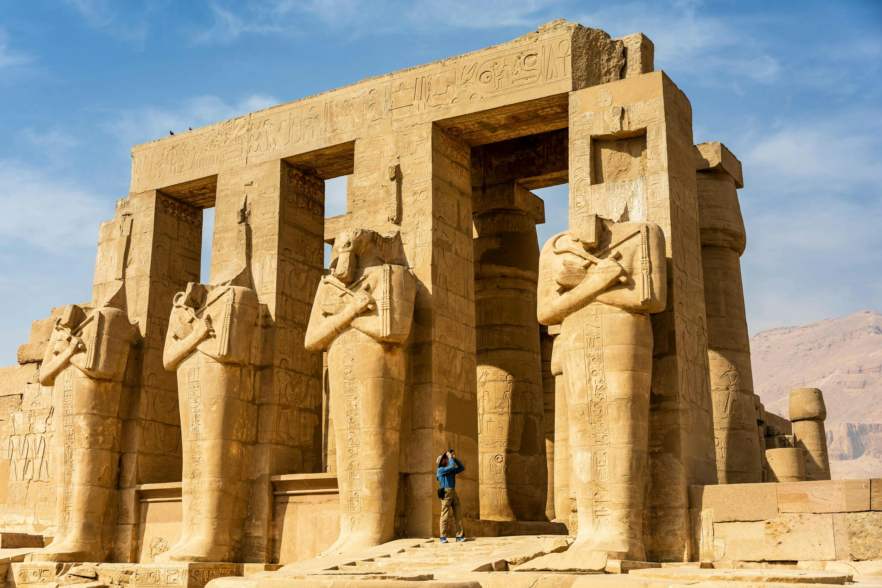 Ramesseum Temple, Luxor, UNESCO World Heritage site, Nile River Valley, Luxor, Luxor Governorate, Egypt.
