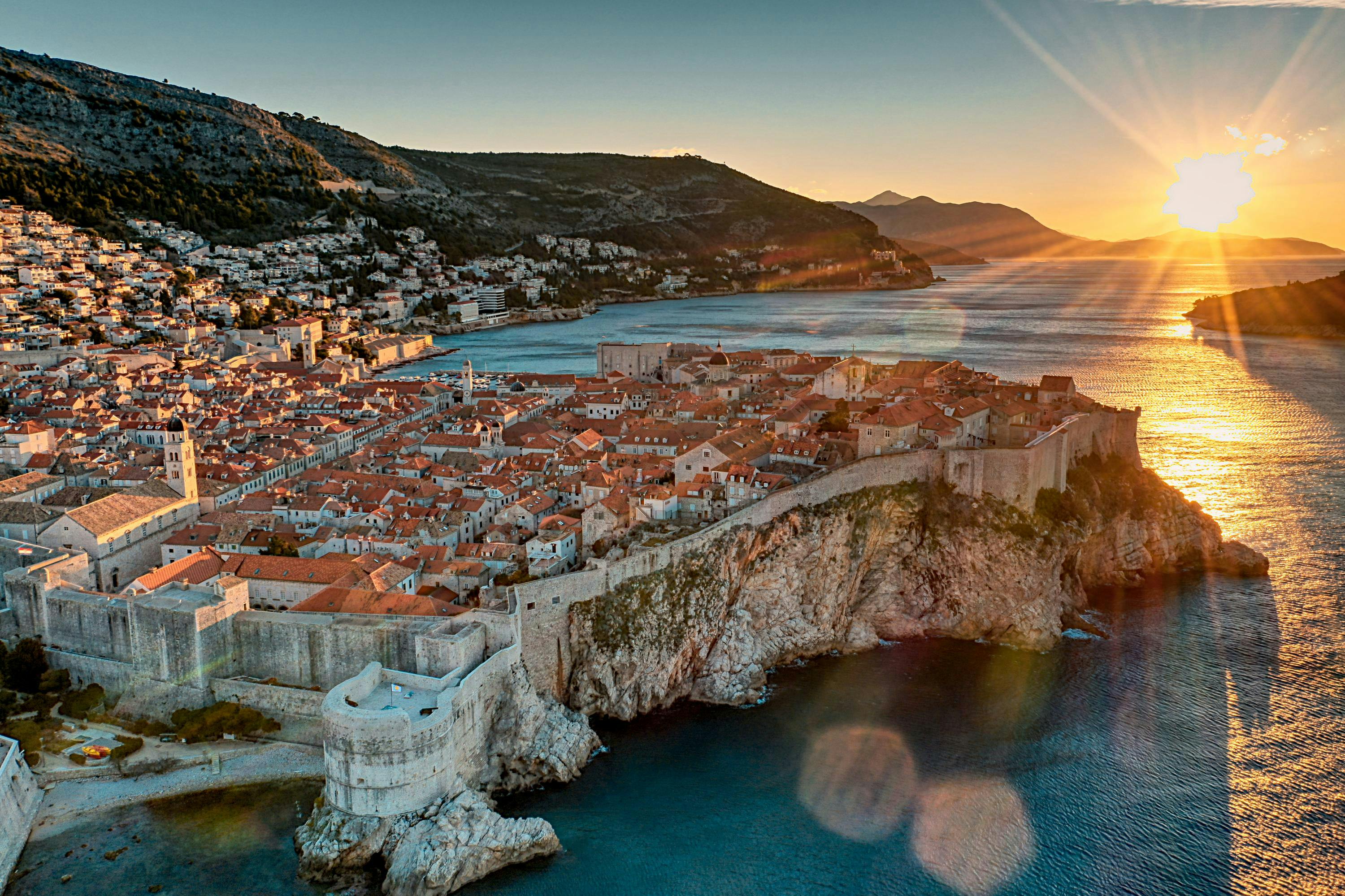 Sunrise on Old Town Dubrovnik, Dalmatian, Croatia