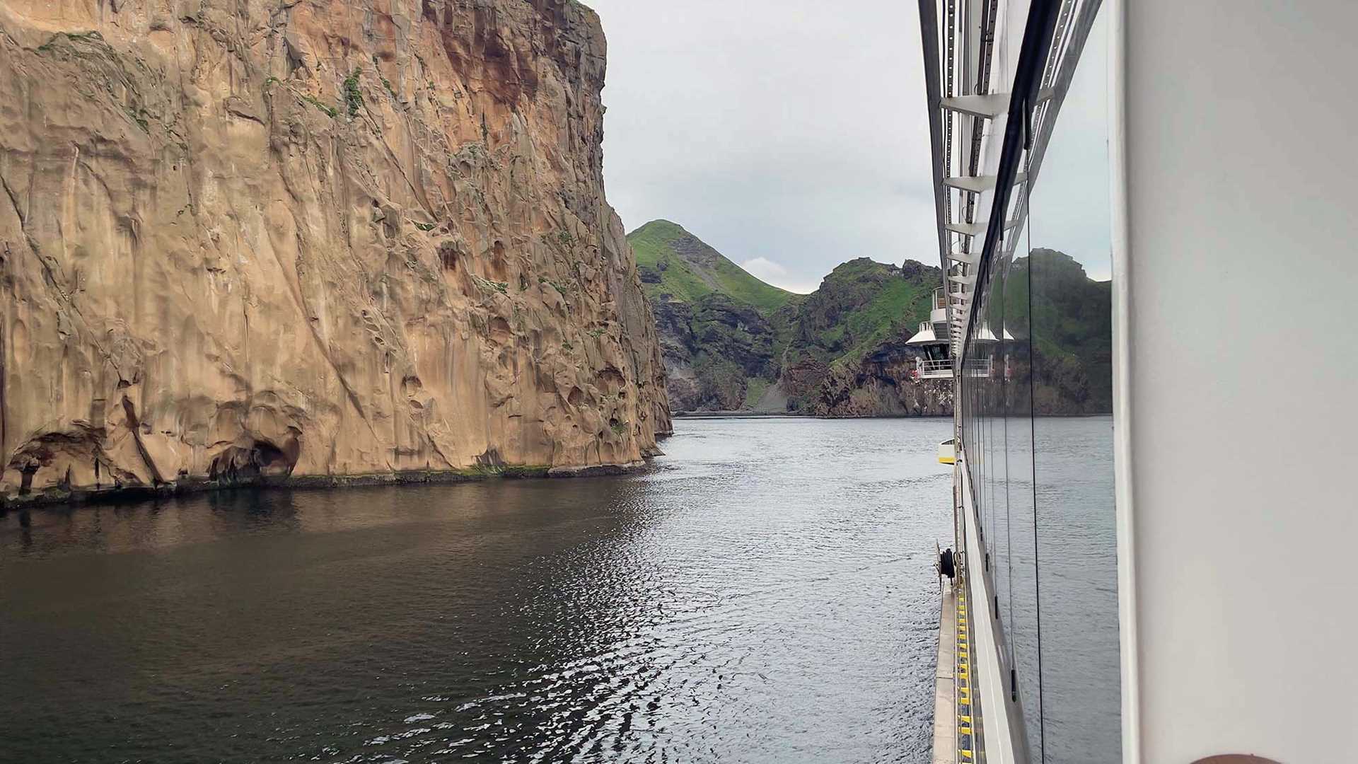 national geographic resolution deck in a very narrow harbor