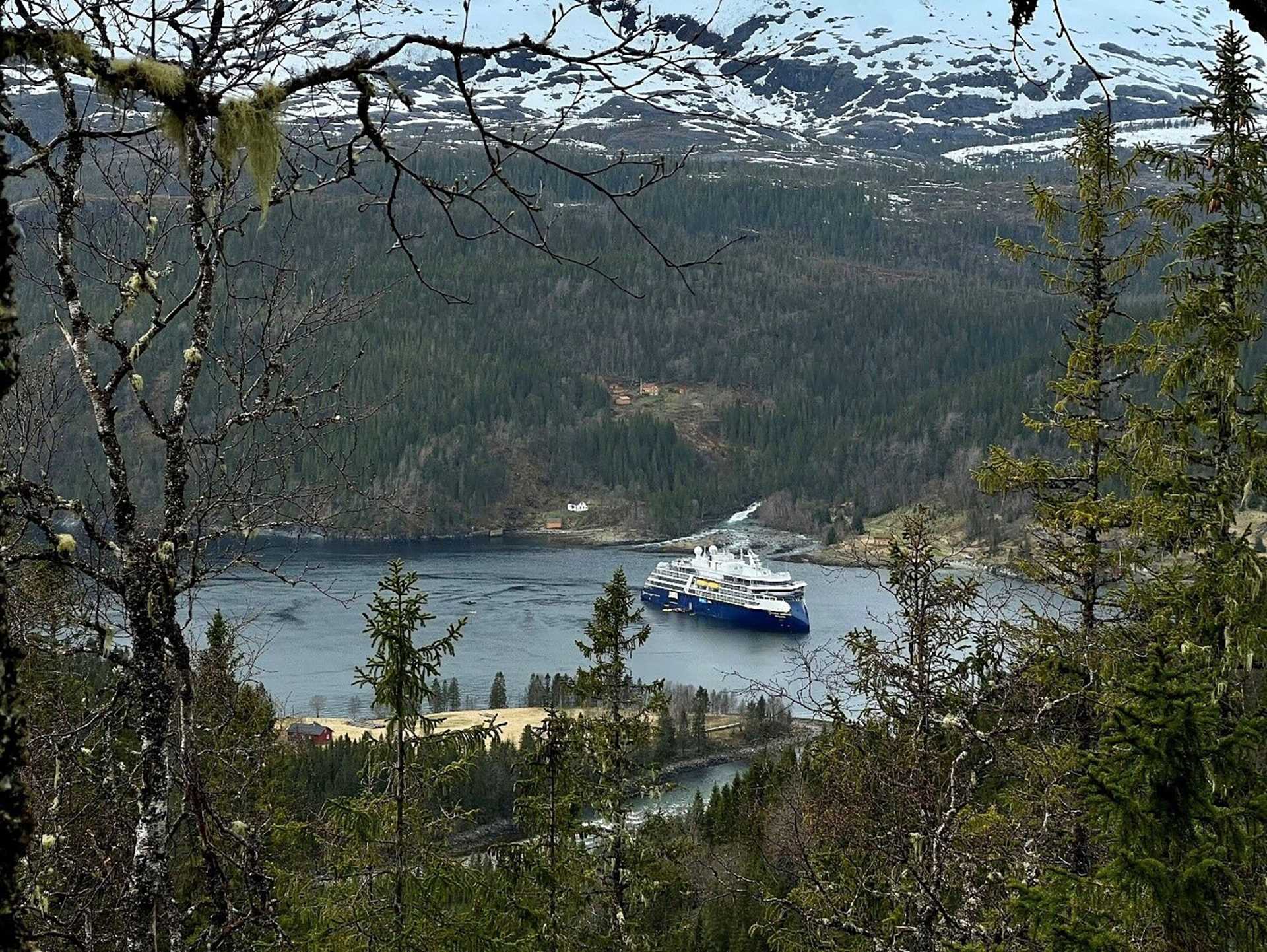 mountain and fjord landscape with national geographic resolution