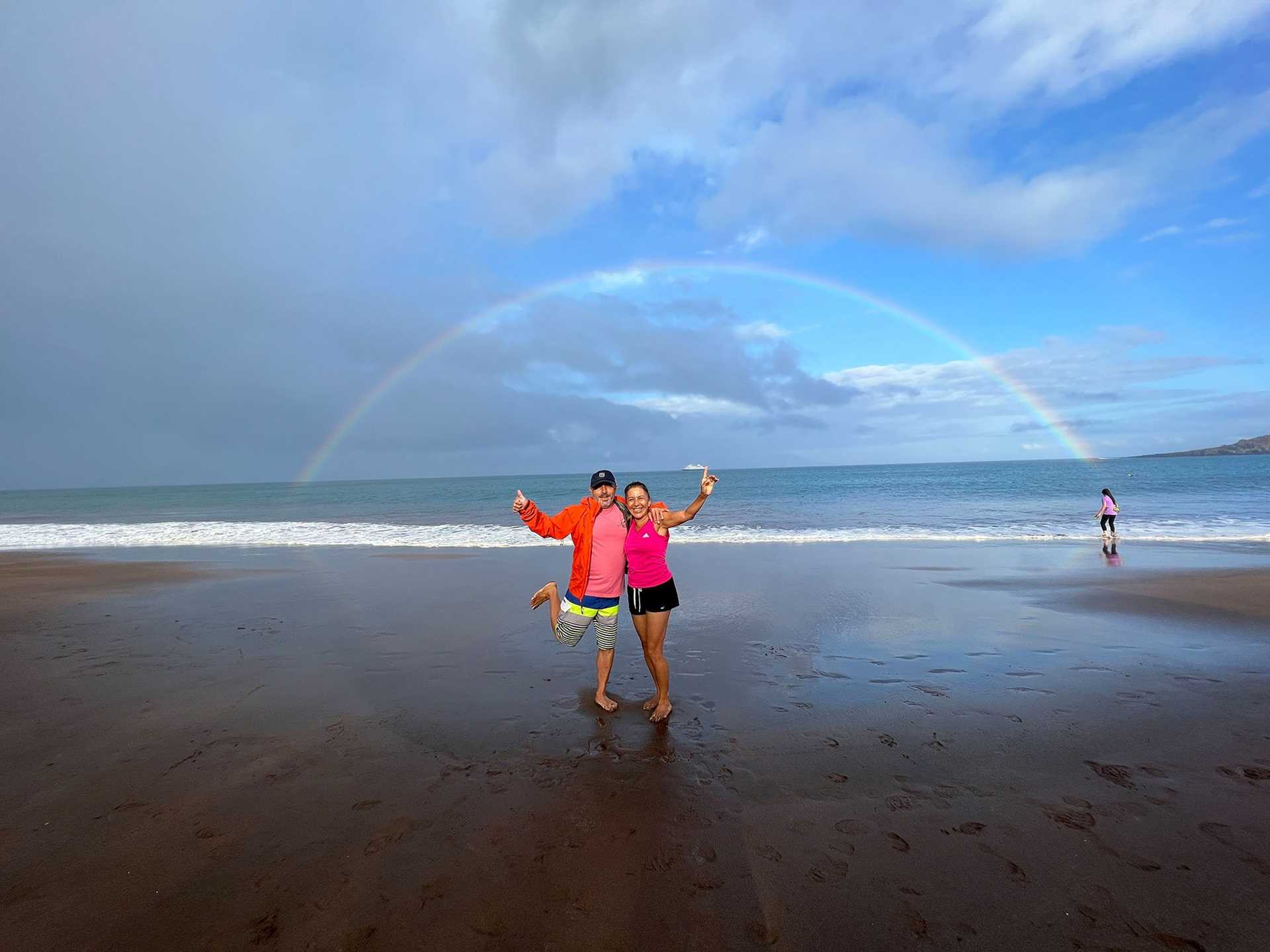 rainbow and beach