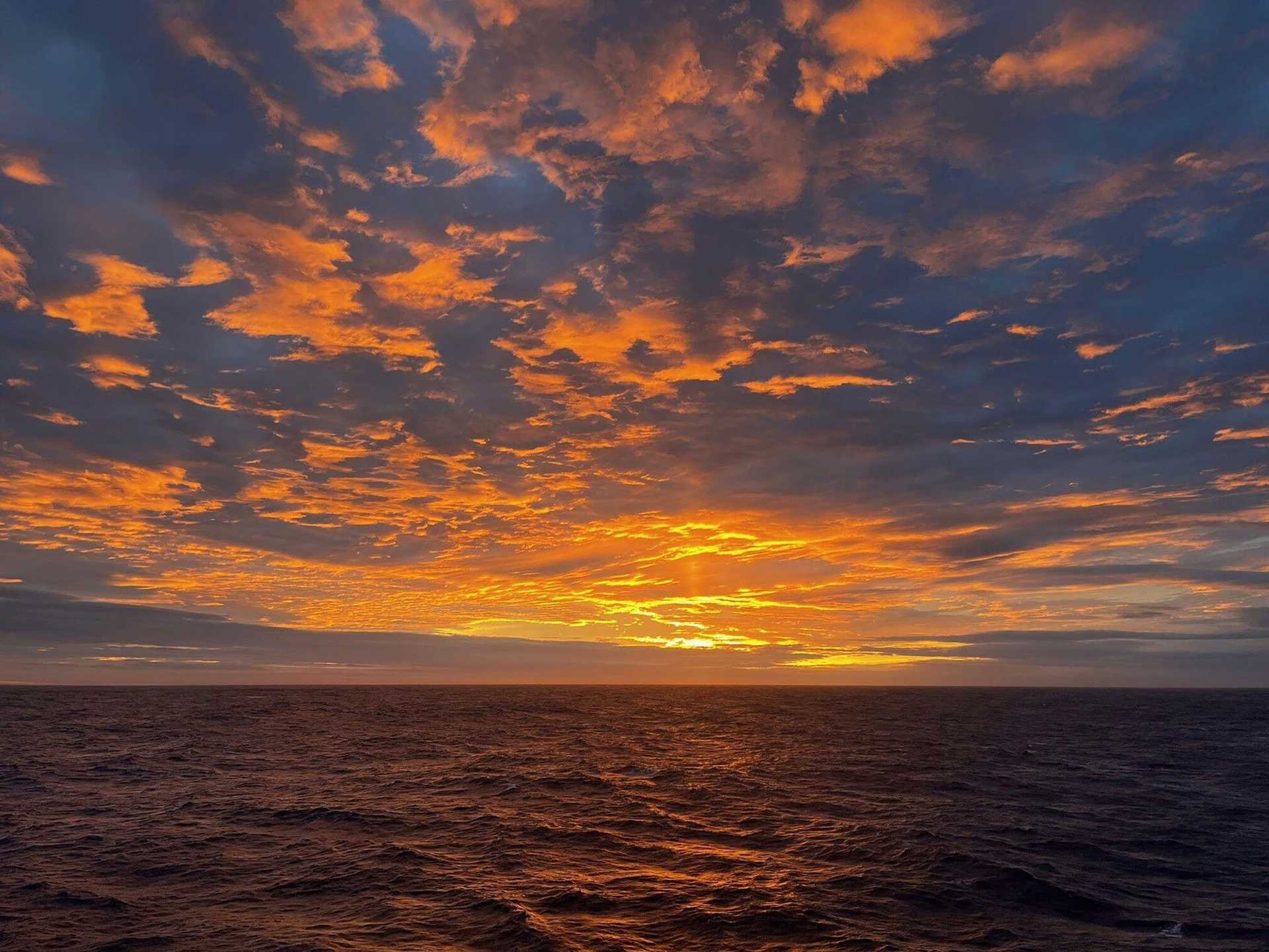 sunrise over ocean in Antarctica